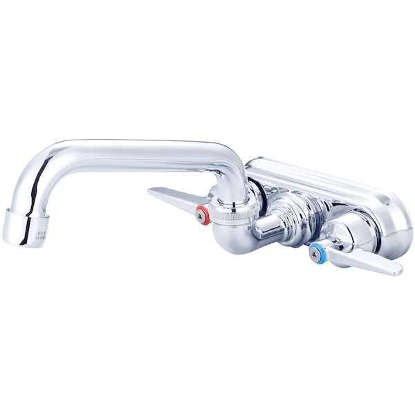 Two Handle Shell Type Wallmount Faucet, NPSM, Standard, Polished Chrm